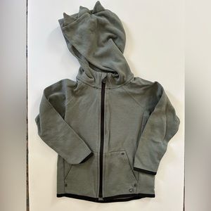 Gap Fit Dinosaur Zip Up Hoodie, grey, size 4